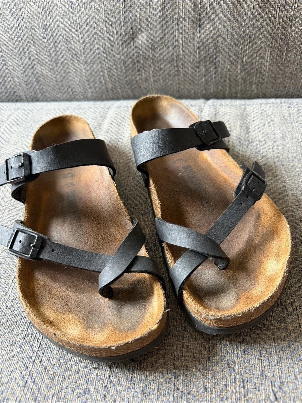 Birkenstock MAYARI Earth Black Leather Sandals Size: 39( L8/M6)